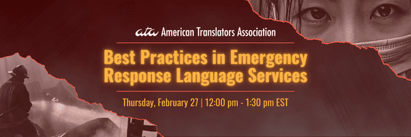 ATA Virtual Roundtable to Highlight Critical Role of Language Services in Emergency Response