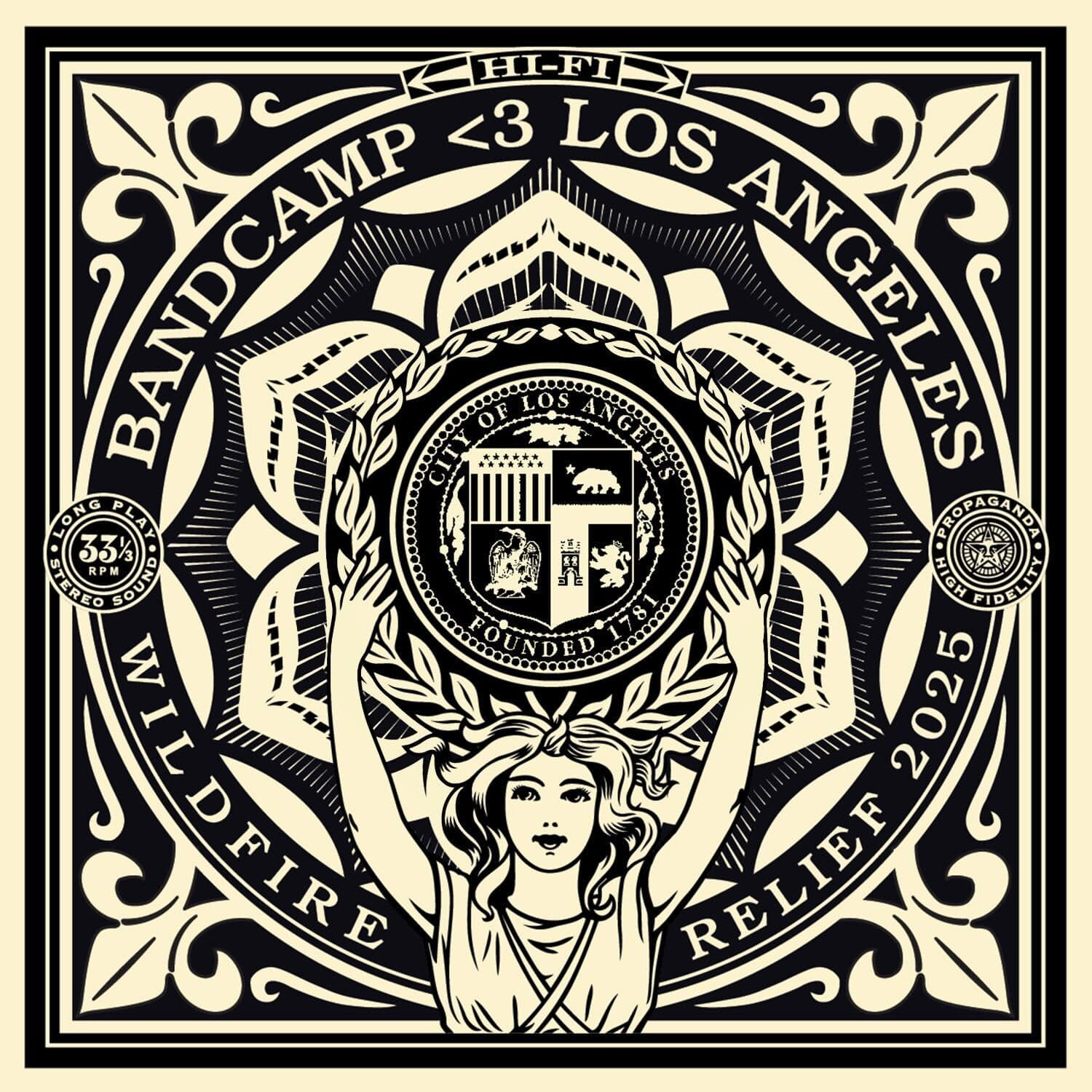 Bandcamp and Shepard Fairey Unite for Wildfire Relief with Exclusive T-Shirt Fundraiser