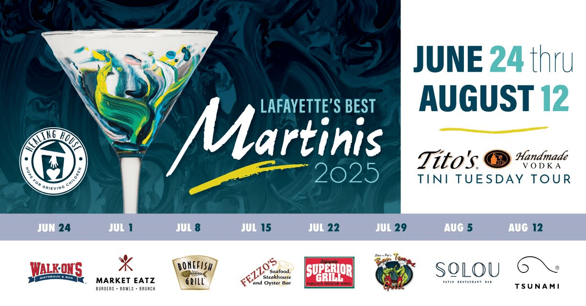 Healing House's Annual Martini Tour and Gala to Support Grieving Children in Acadiana